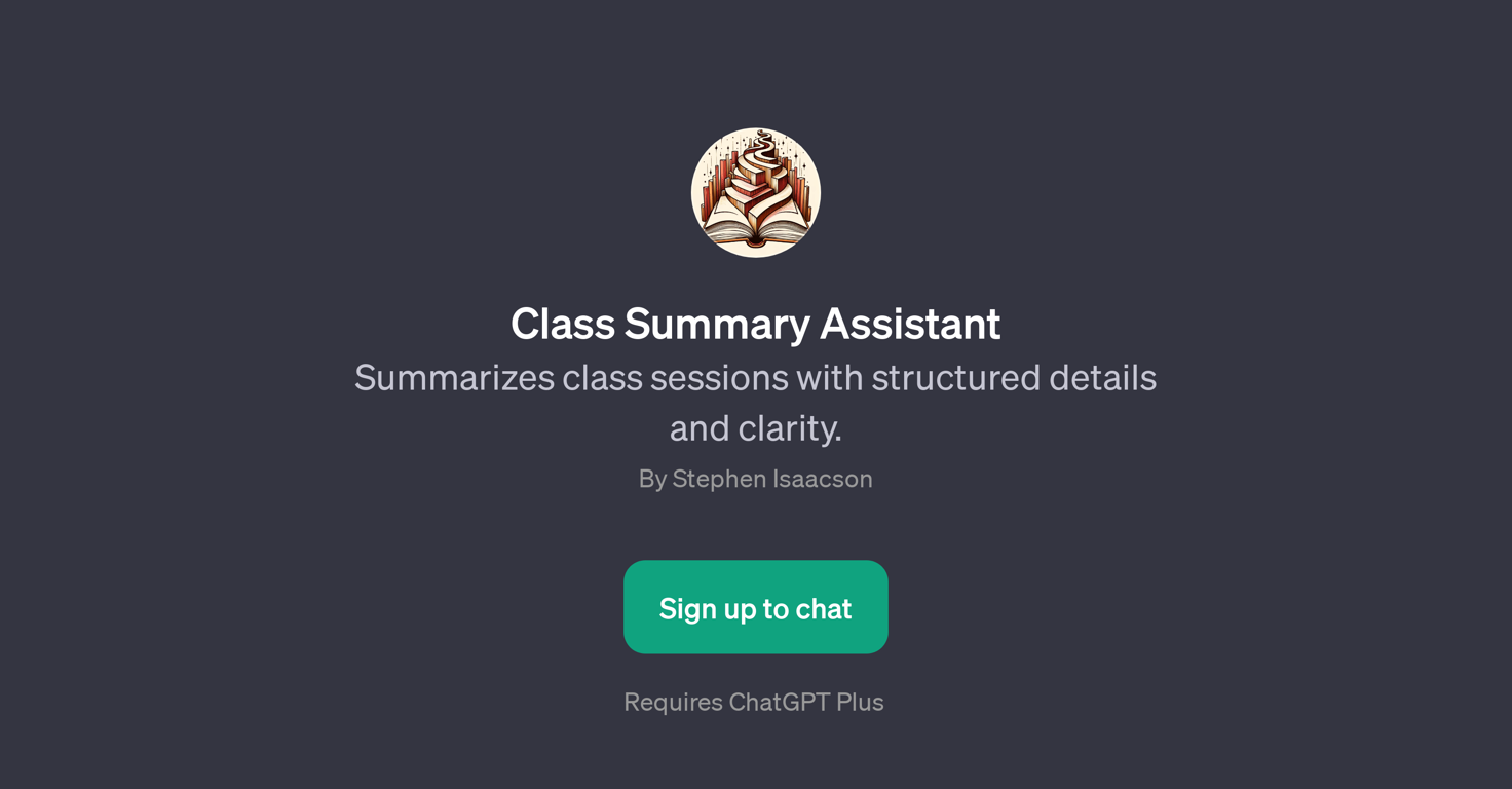 Class Summary Assistant website