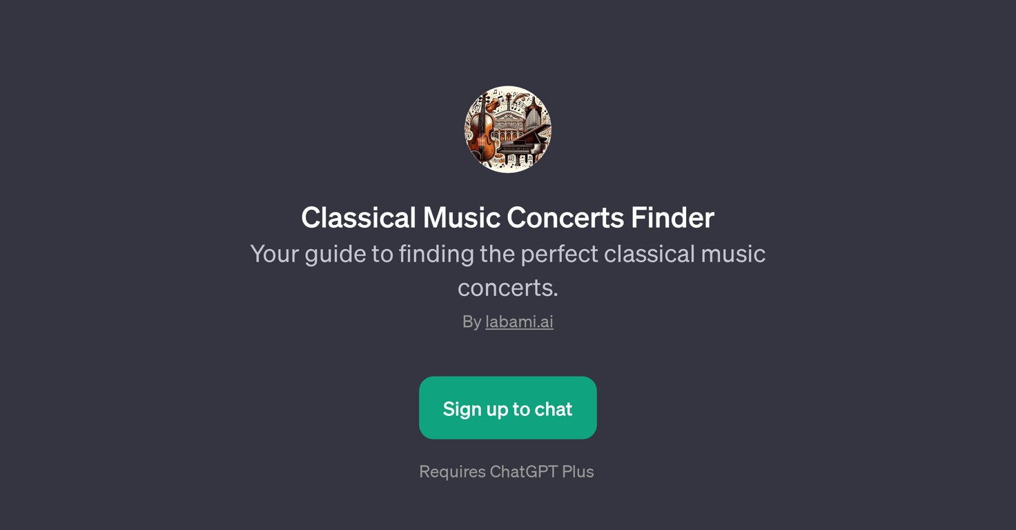 Classical Music Concerts Finder website