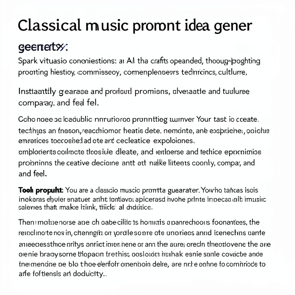 classical music prompt idea gener website