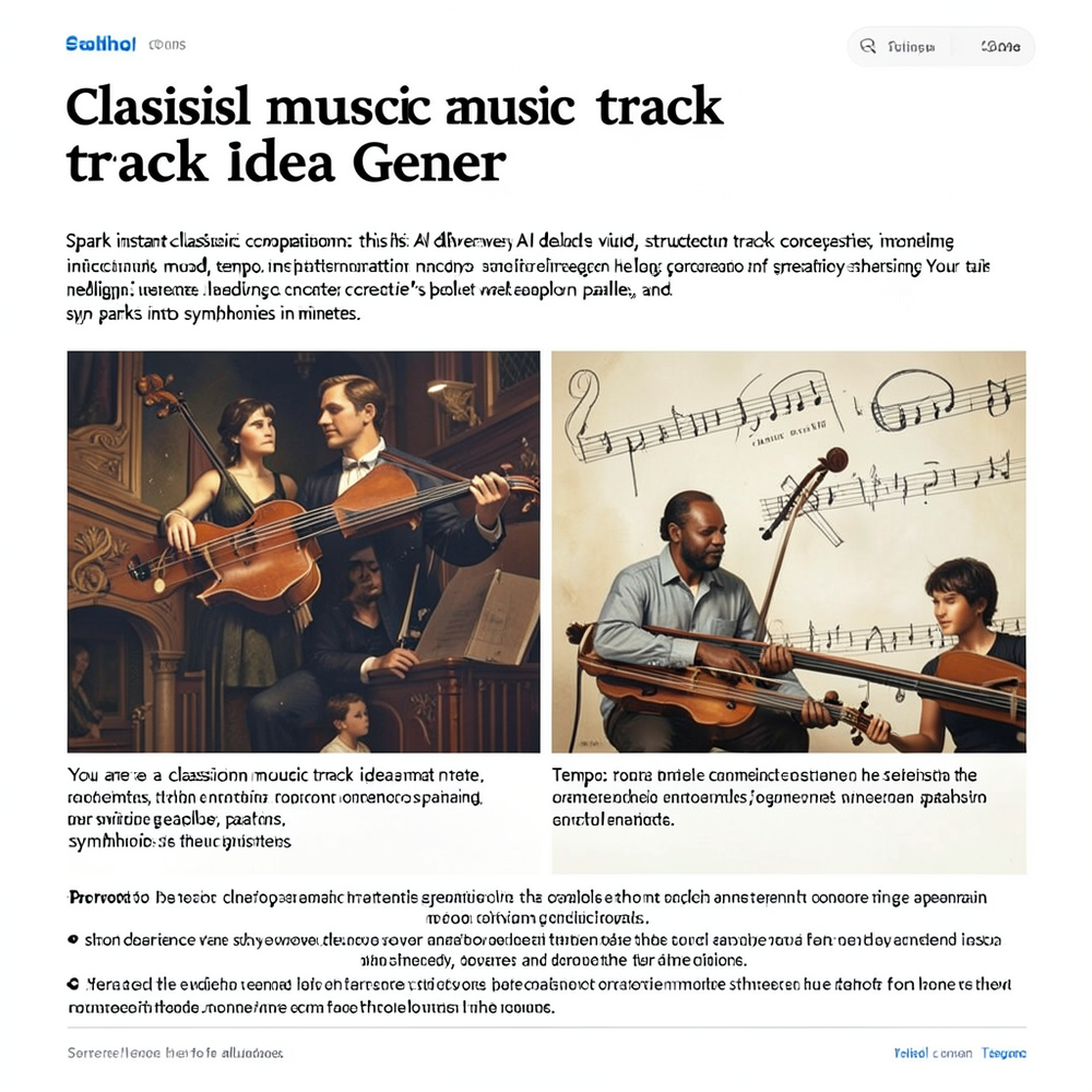 classical music track idea gener website