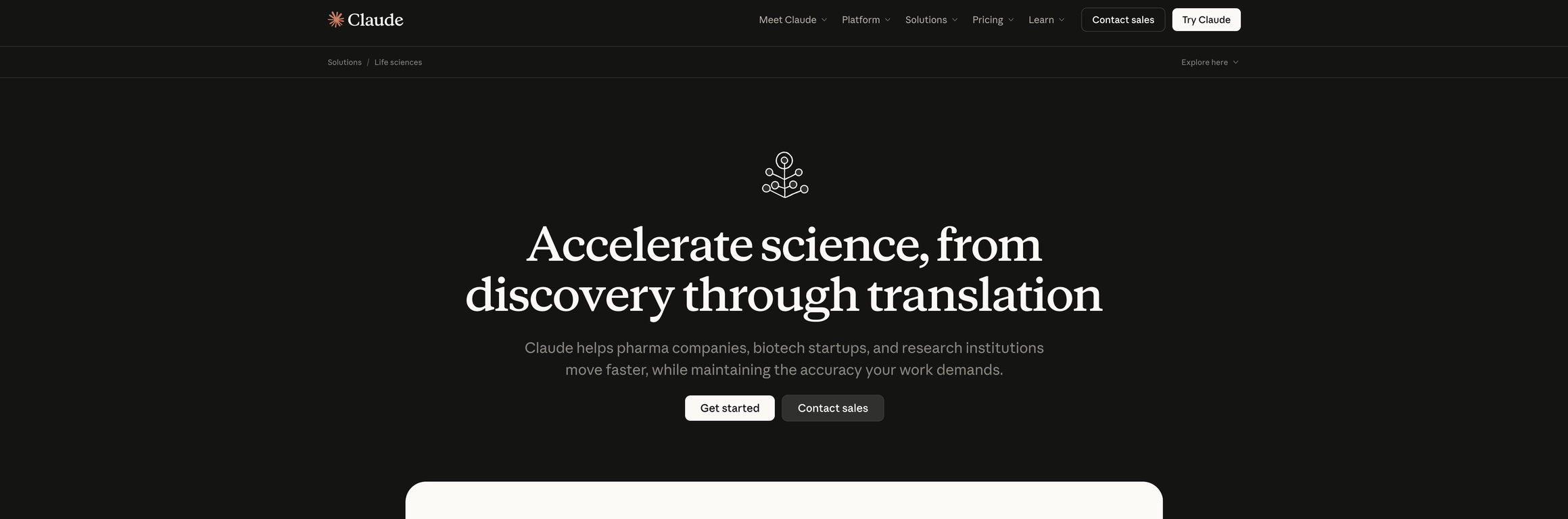 Claude for Life Sciences website