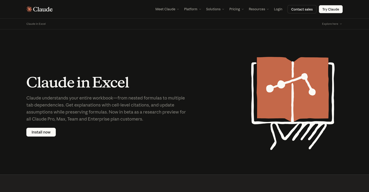 Claude in Excel website