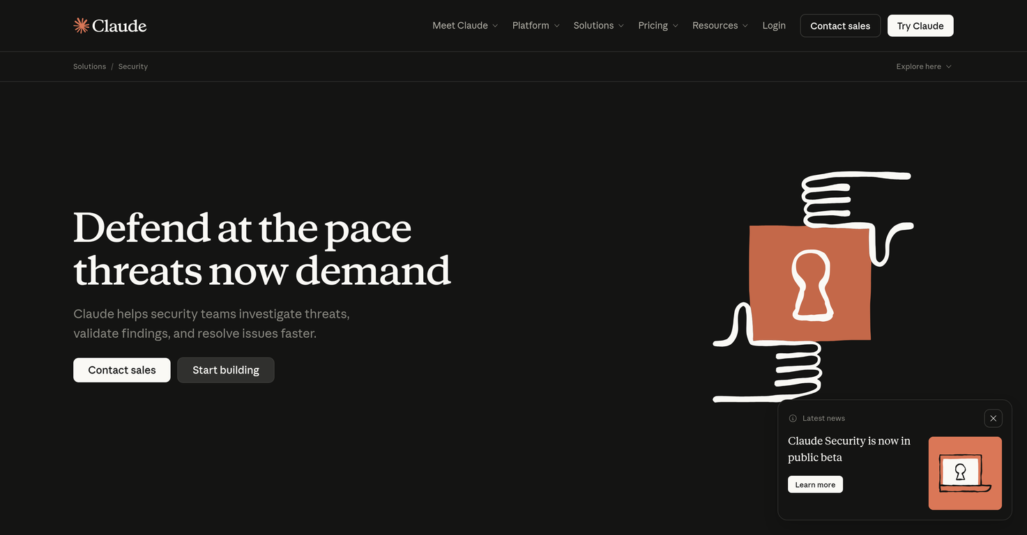 Claude Security website