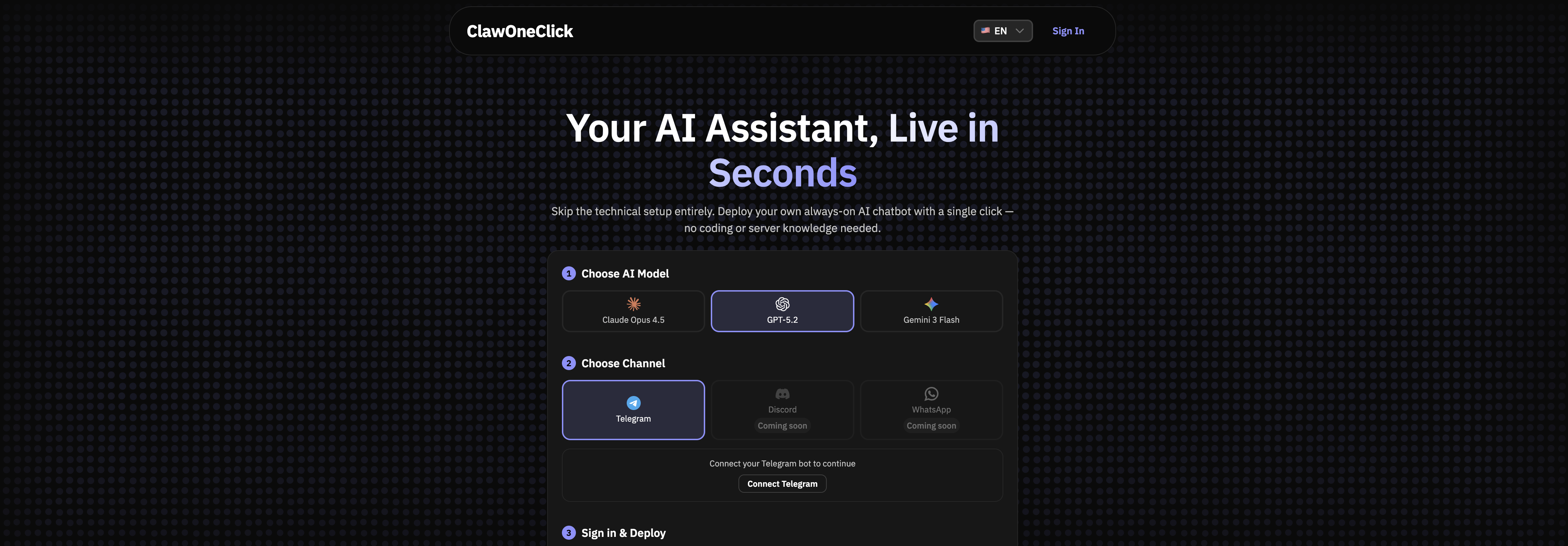 ClawOneClick preview
