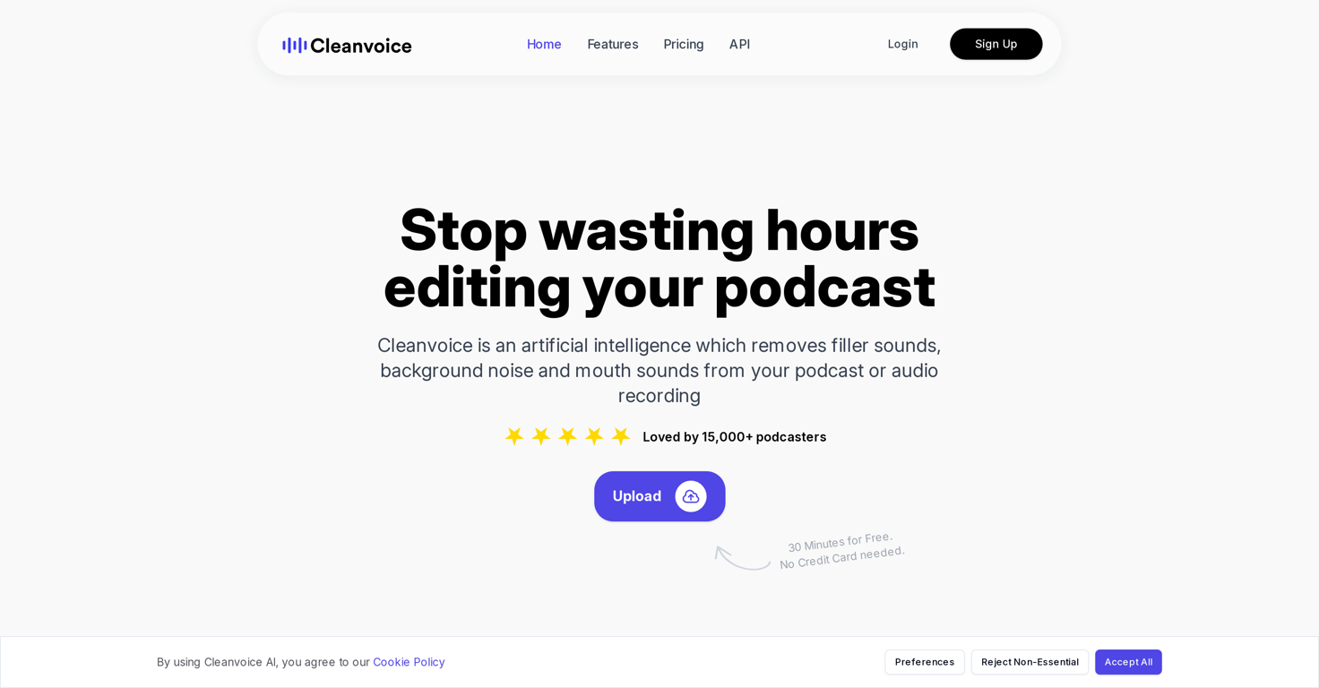Cleanvoice AI website