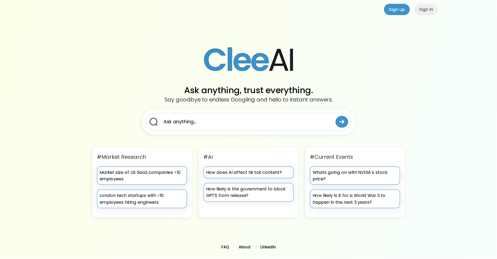 CleeAI website