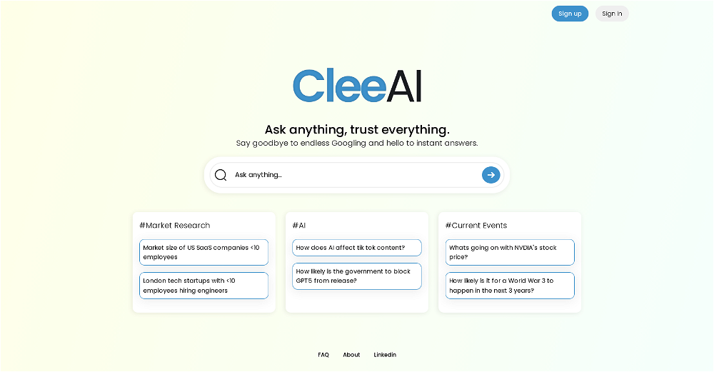 CleeAI website