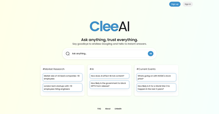 CleeAI website