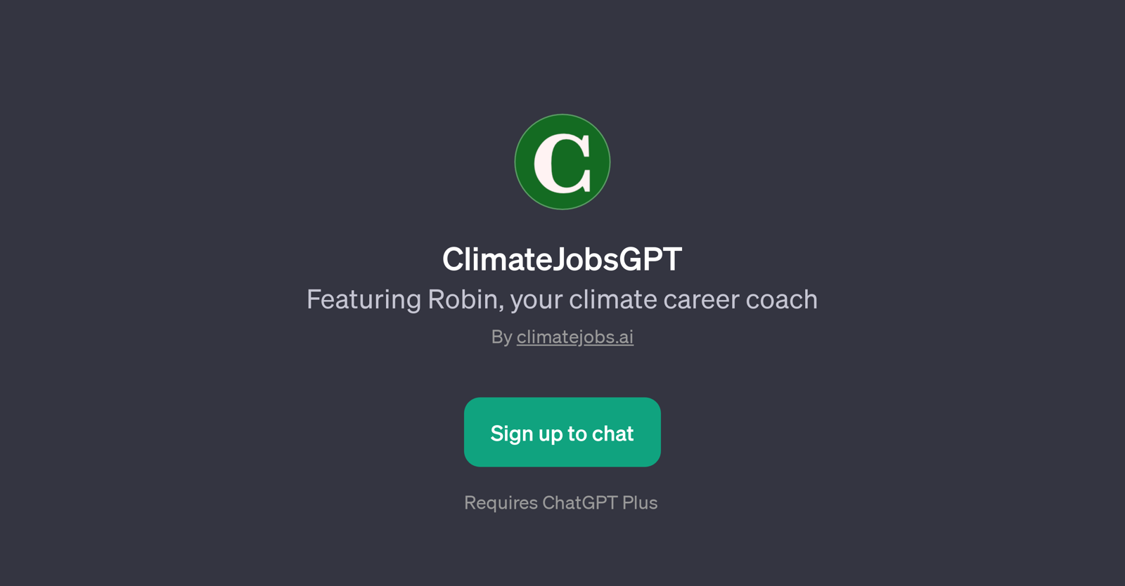 ClimateJobsGPT website