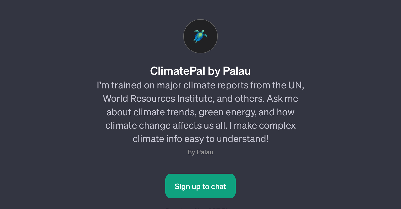 ClimatePal by Palau website