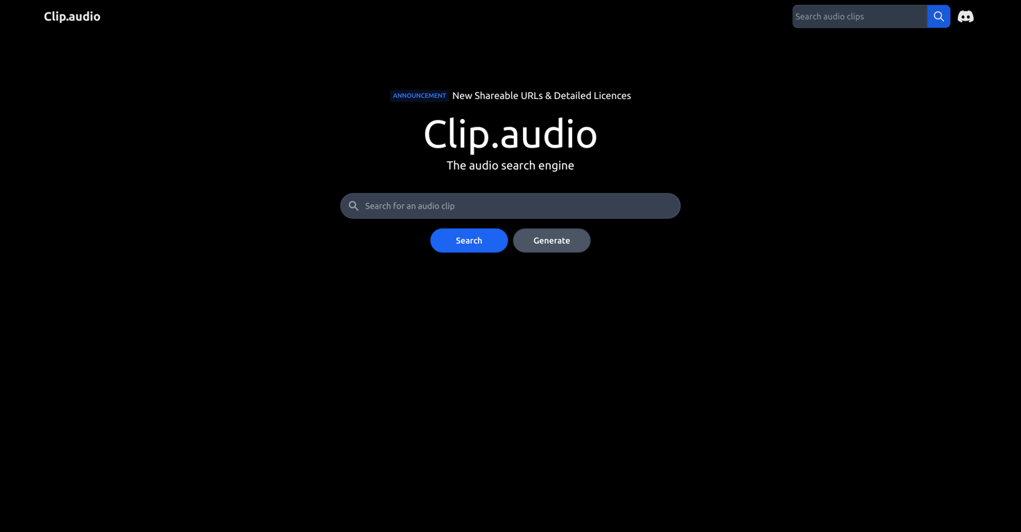 Clip - AI audio search engine website