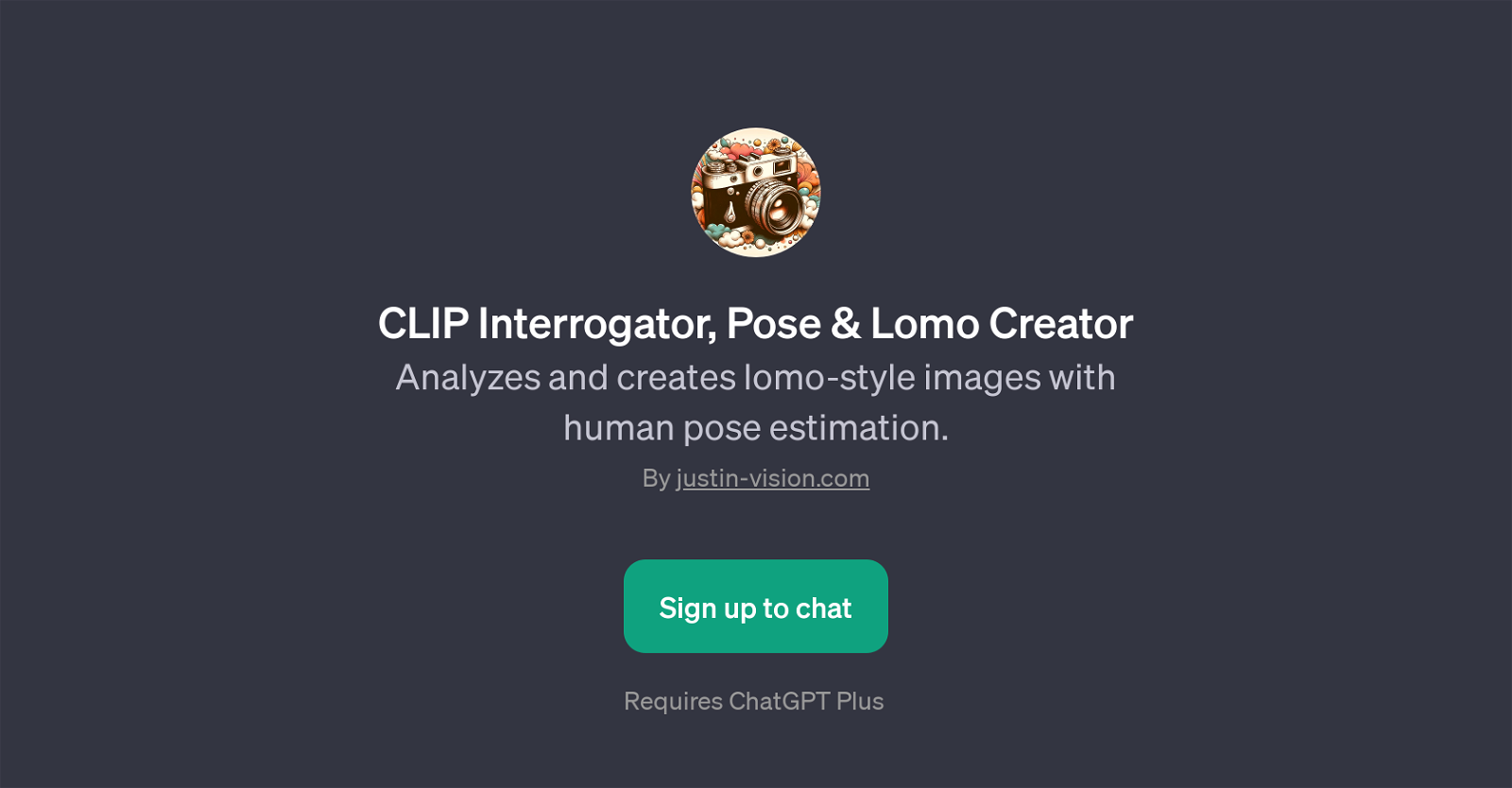 CLIP Interrogator, Pose & Lomo Creator website