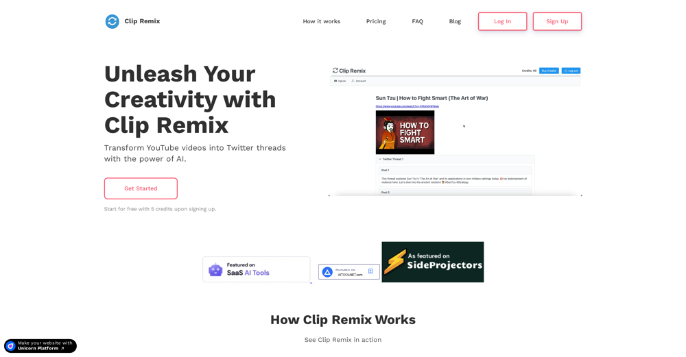 Clip Remix website
