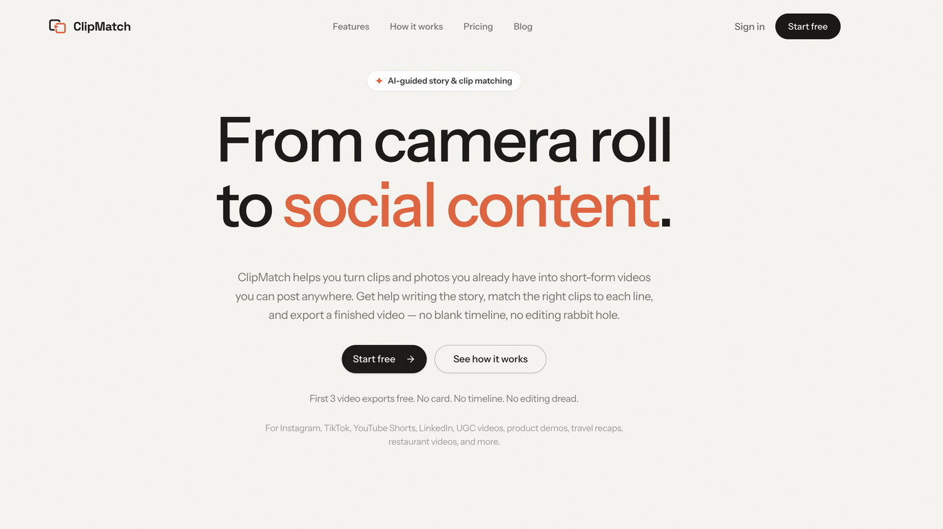 ClipMatch website