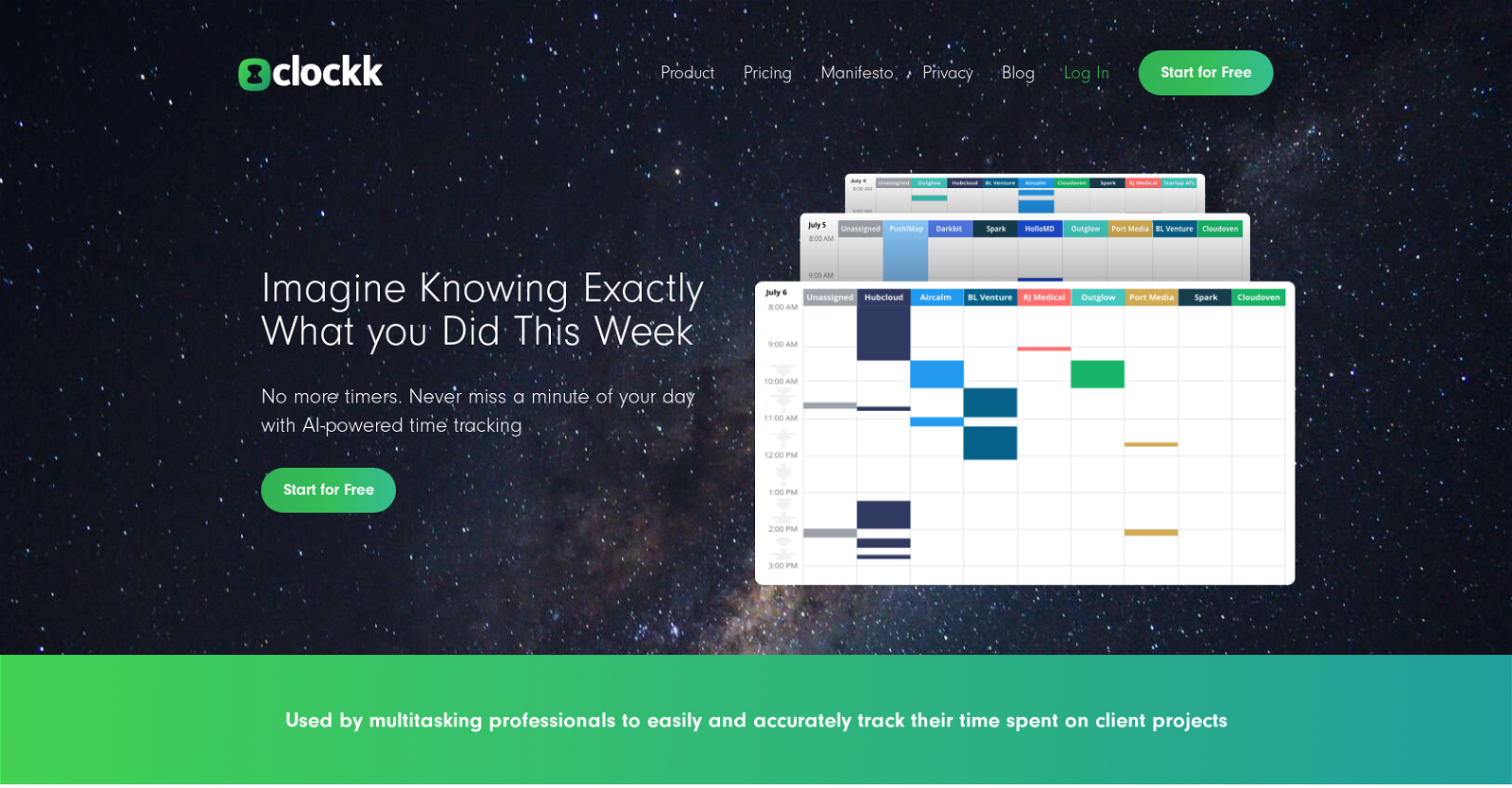 Clockk website