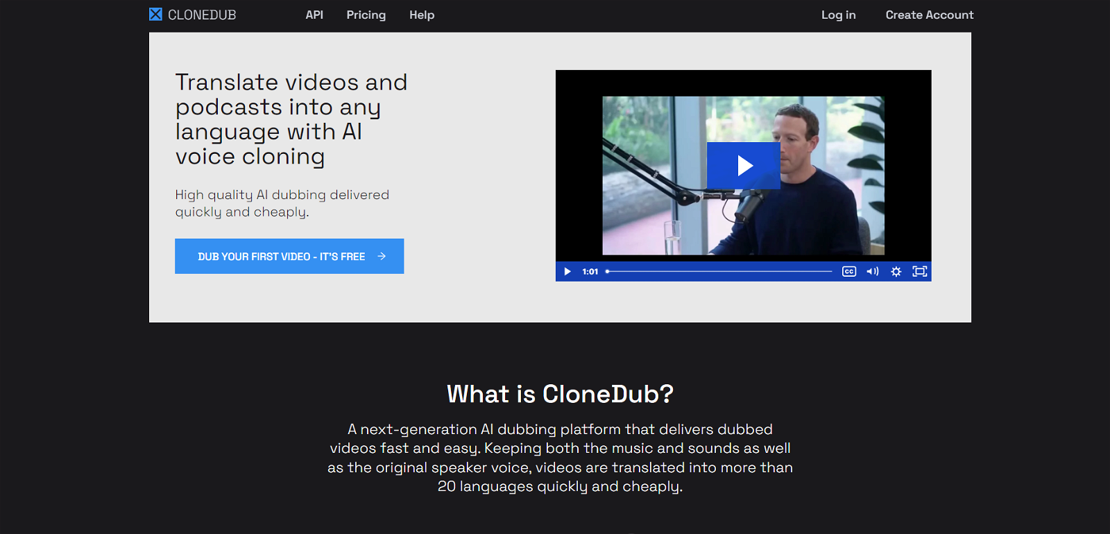 CloneDub website