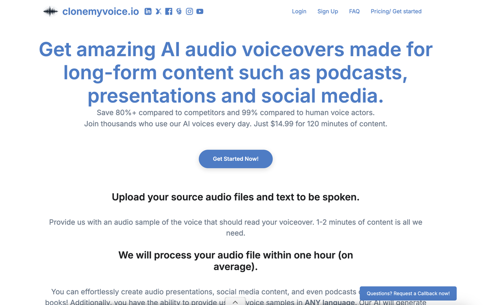 Clonemyvoice website