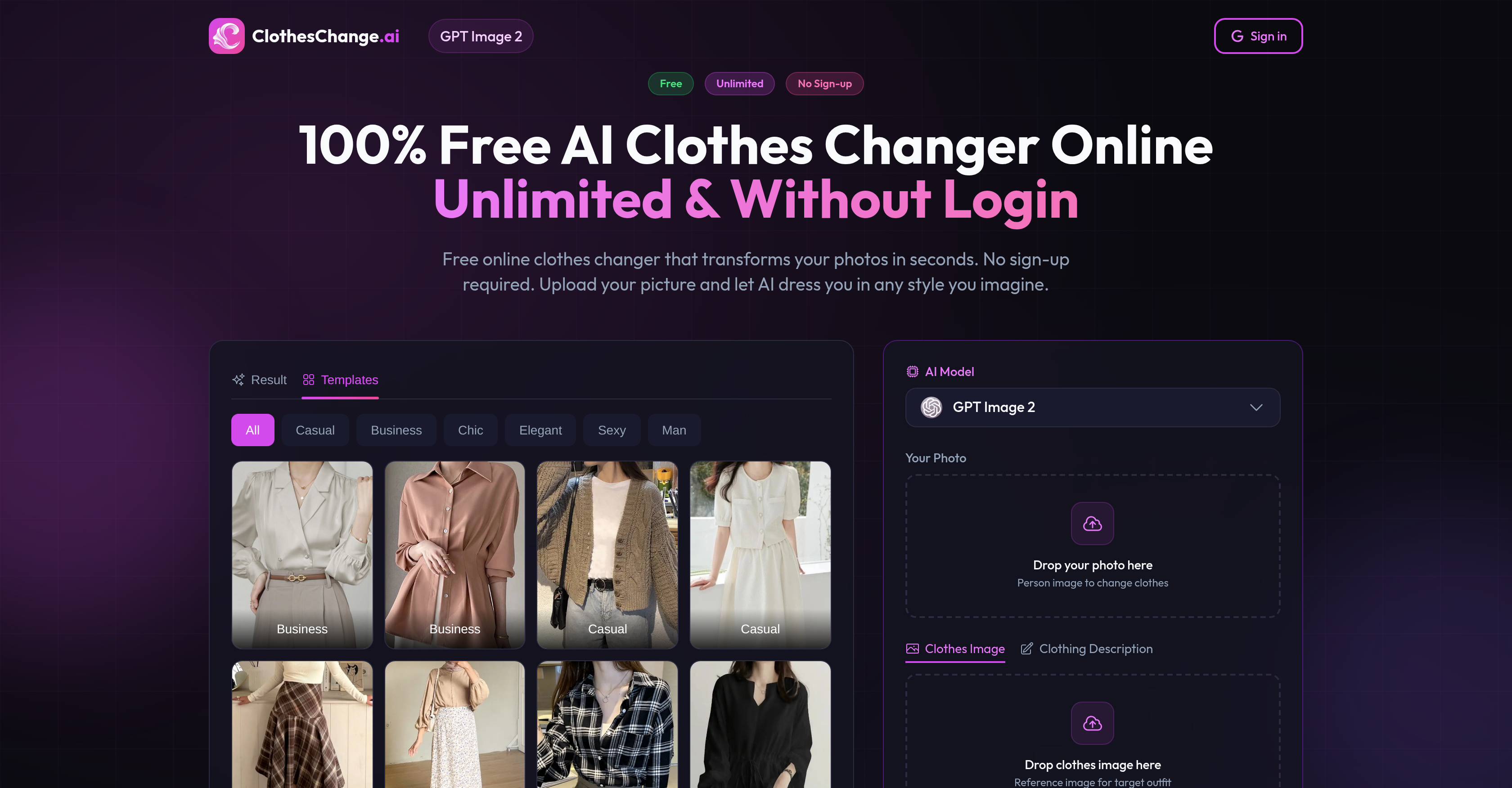 ClothesChange.ai screenshot 1 ClothesChange.ai screenshot 1