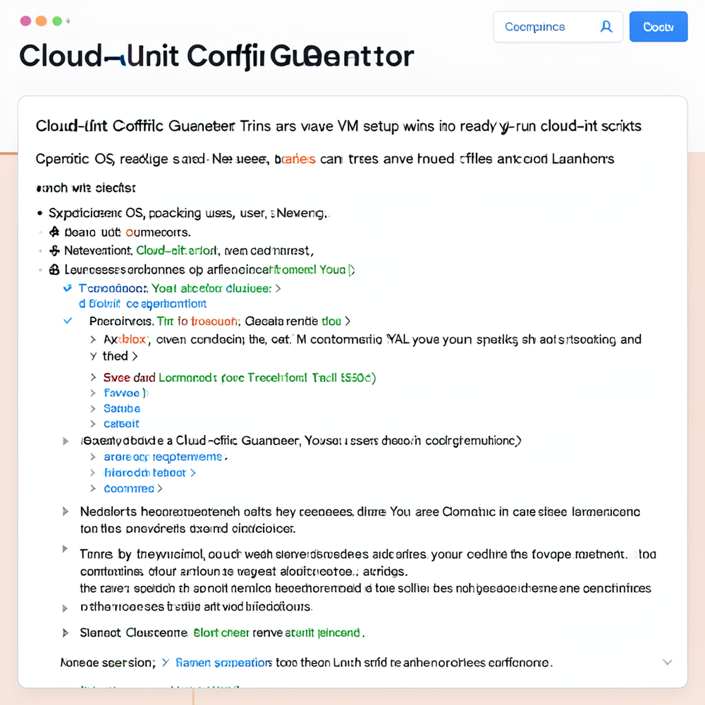 Cloud-init Config Generator website