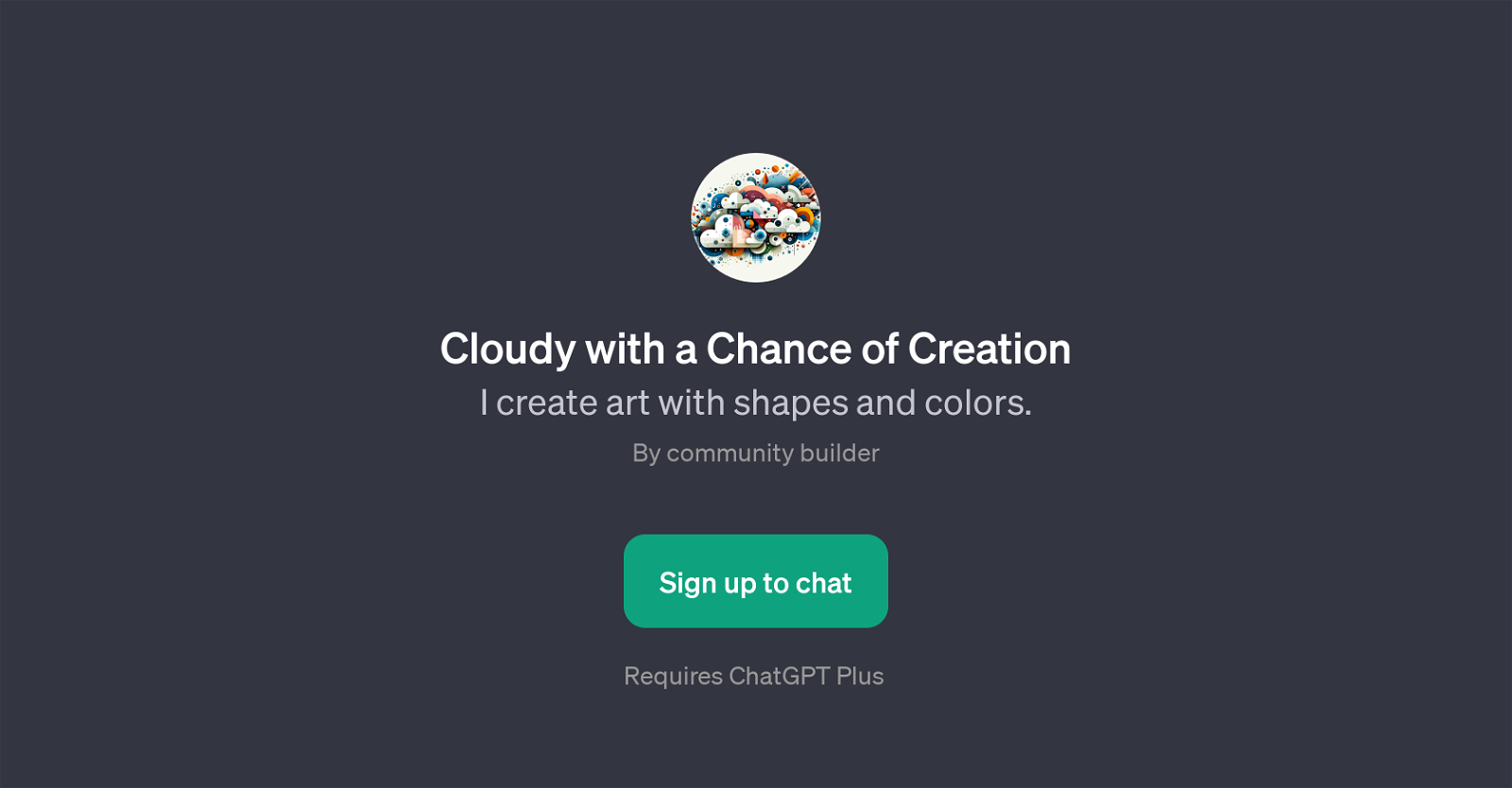 Cloudy with a Chance of Creation website