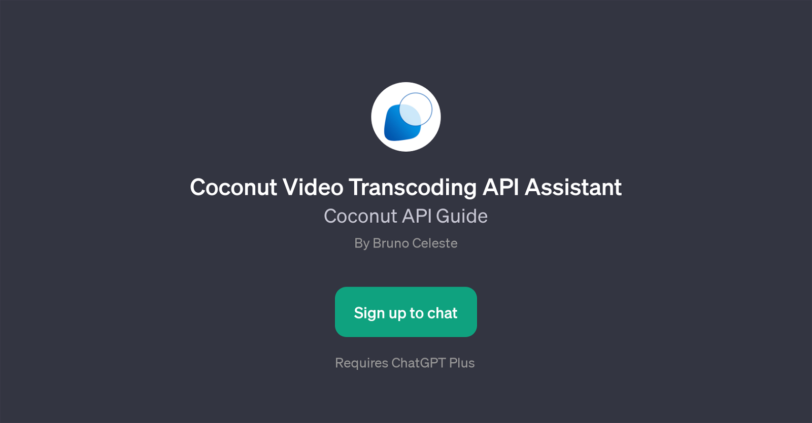 Coconut Video Transcoding API Assistant website