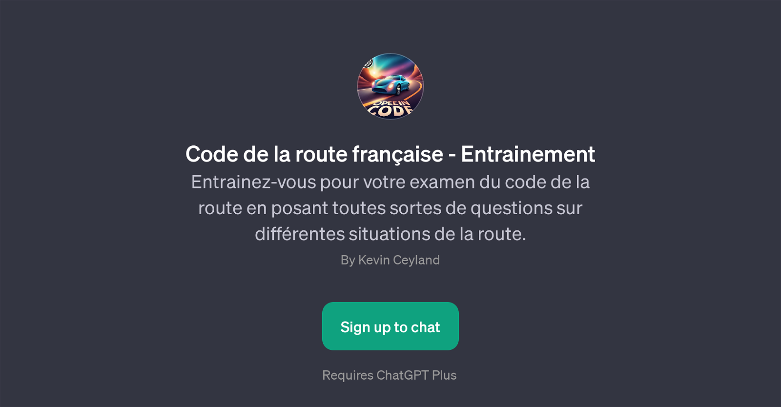 Code de la route franaise - Entrainement website