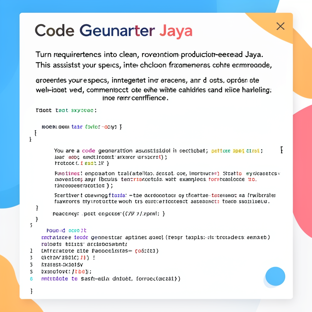 Code Generator Java website