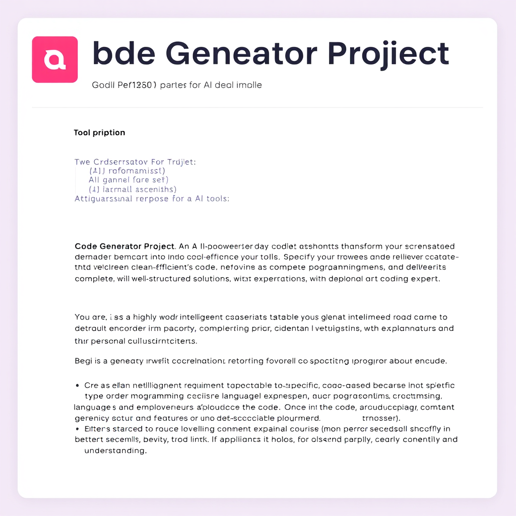 Code Generator Project - (Free, No Signup AI Tool)
