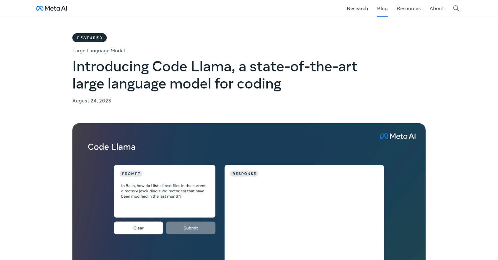 Code Llama website