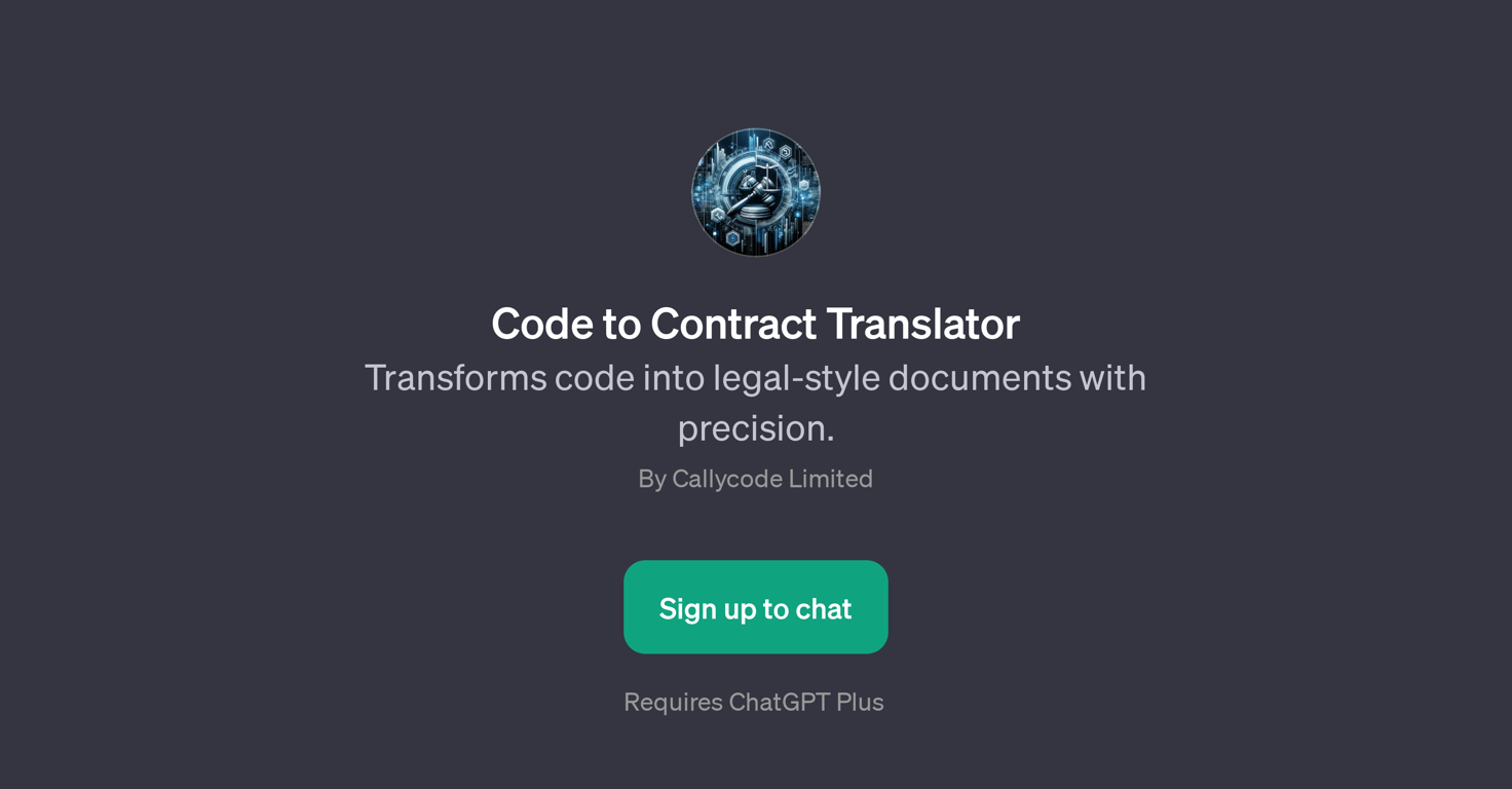 Code to Contract Translator website