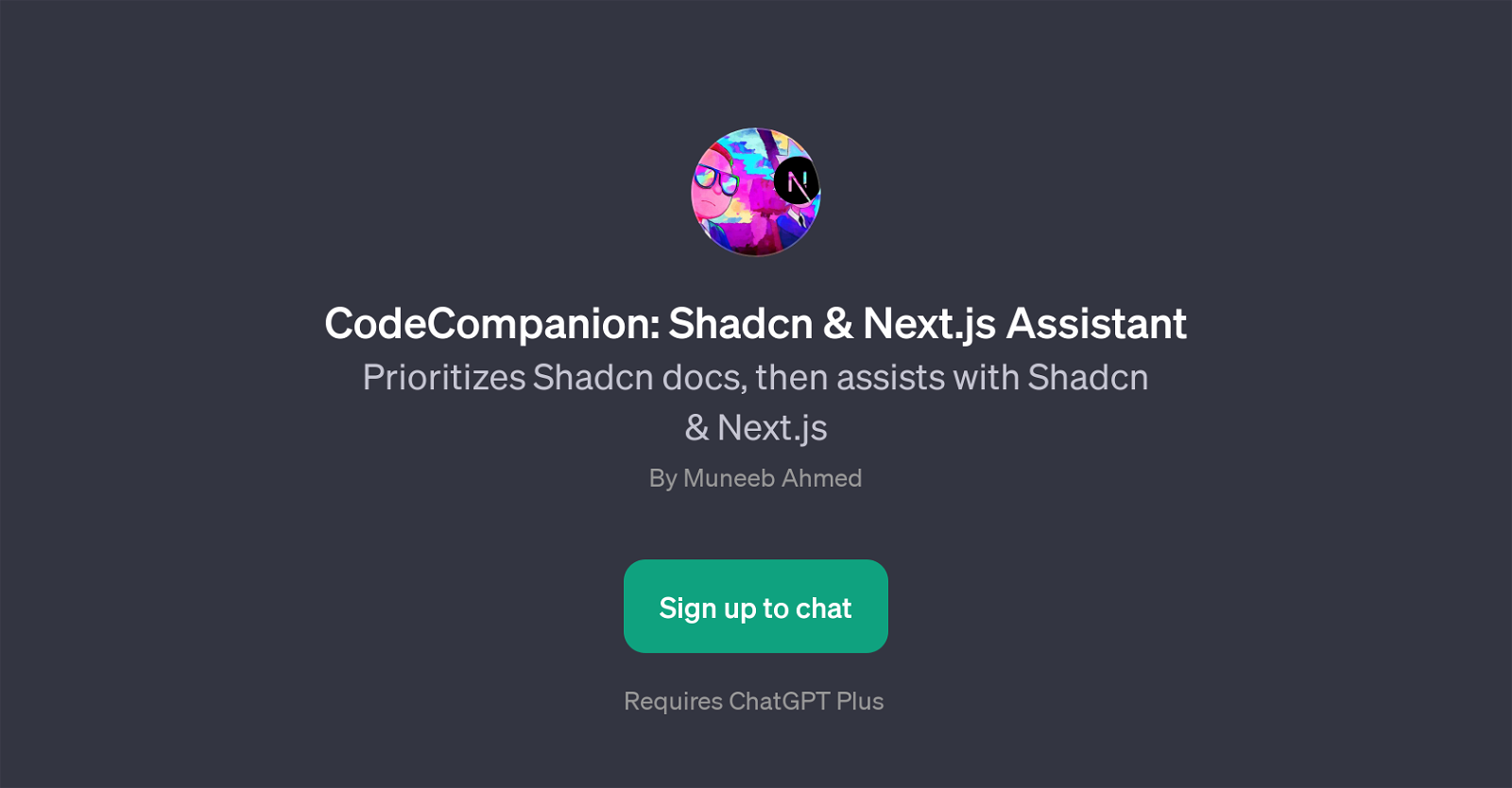 CodeCompanion: Shadcn & Next.js Assistant website