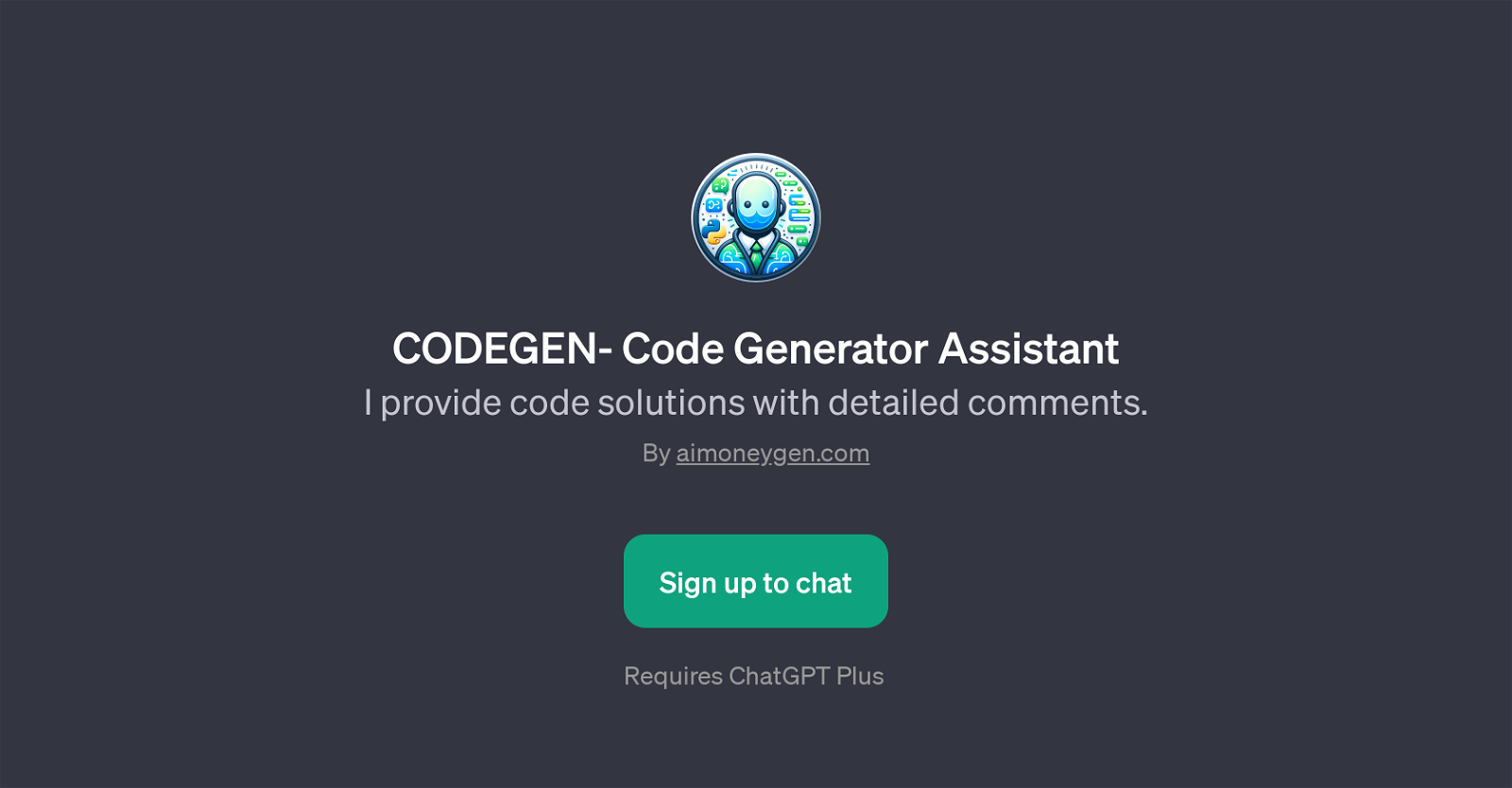 CODEGEN- Code Generator Assistant website