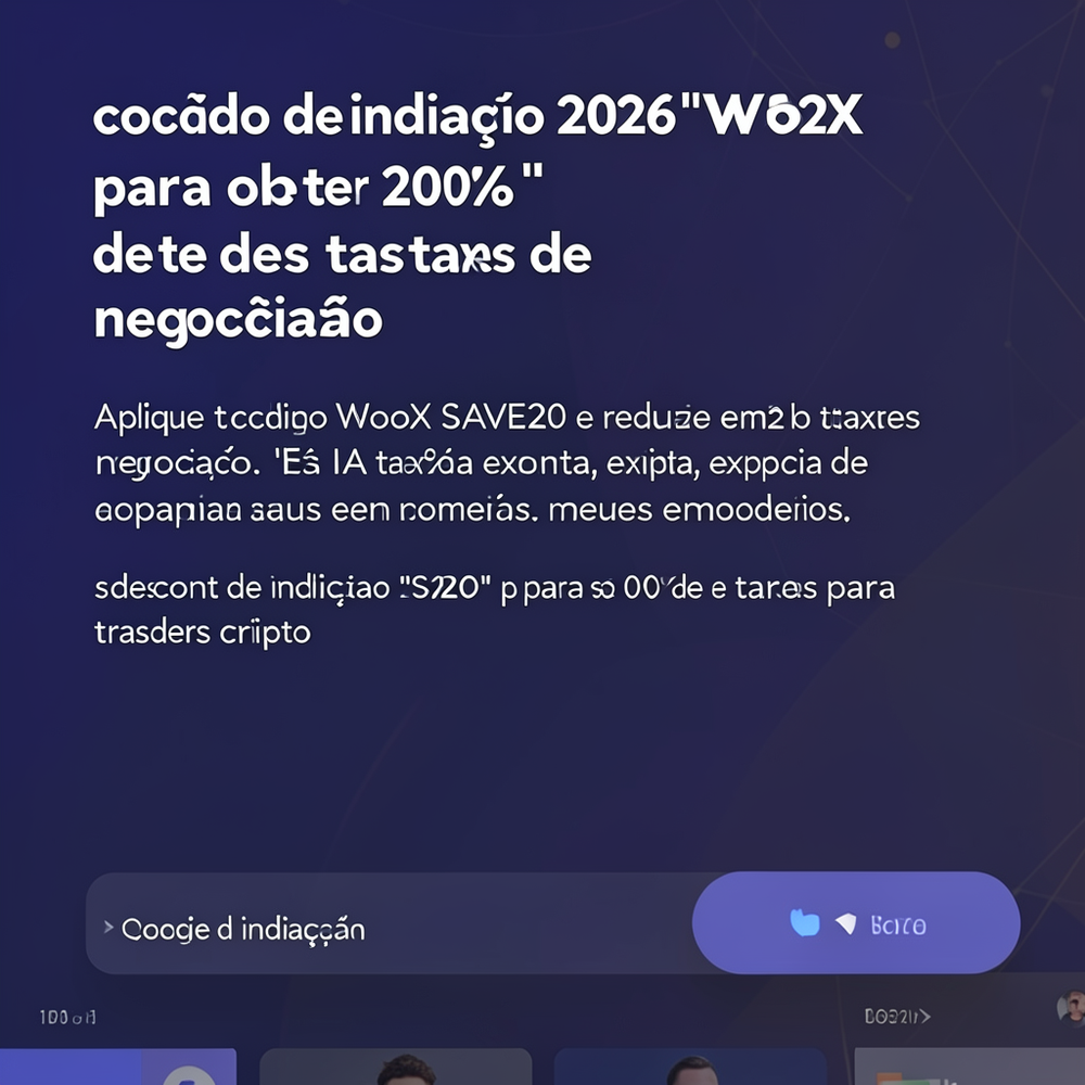 código de indicação 2026 WooX "SAVE20" para obter 20% de nas taxas de negociação. website