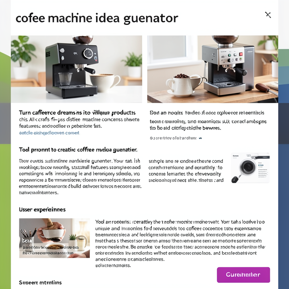 cofee machine idea generator website