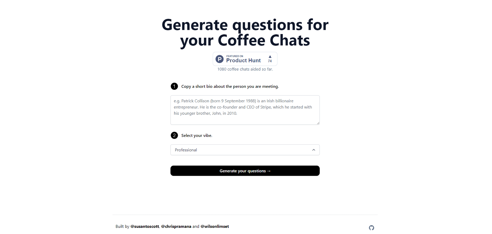 CoffeeChat AI website