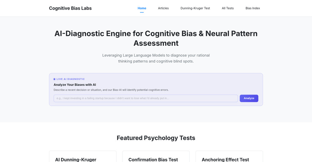 Cognitive Bias Labs website