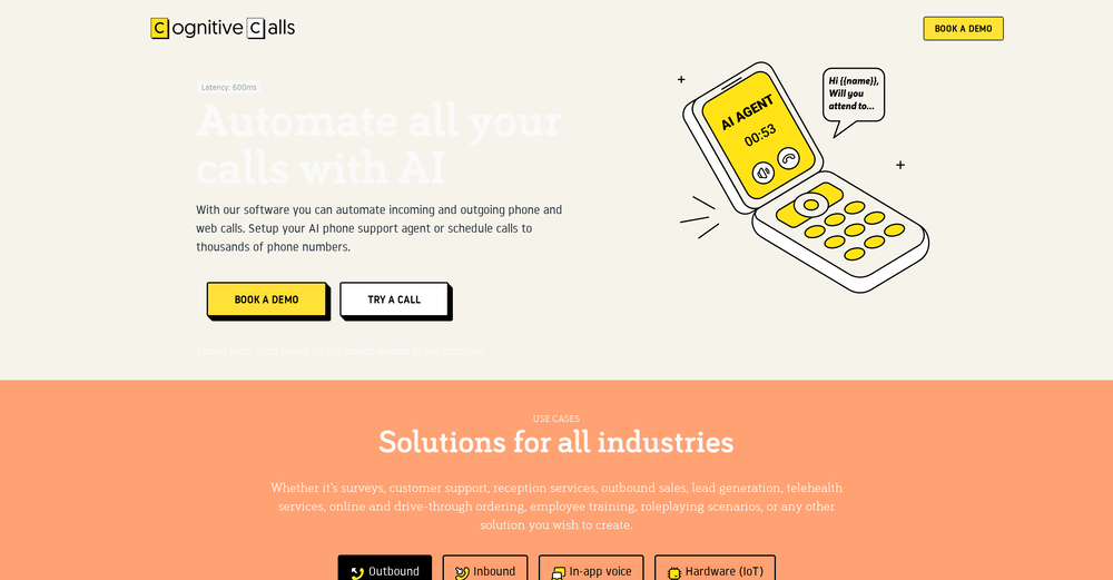 Cognitive Calls website
