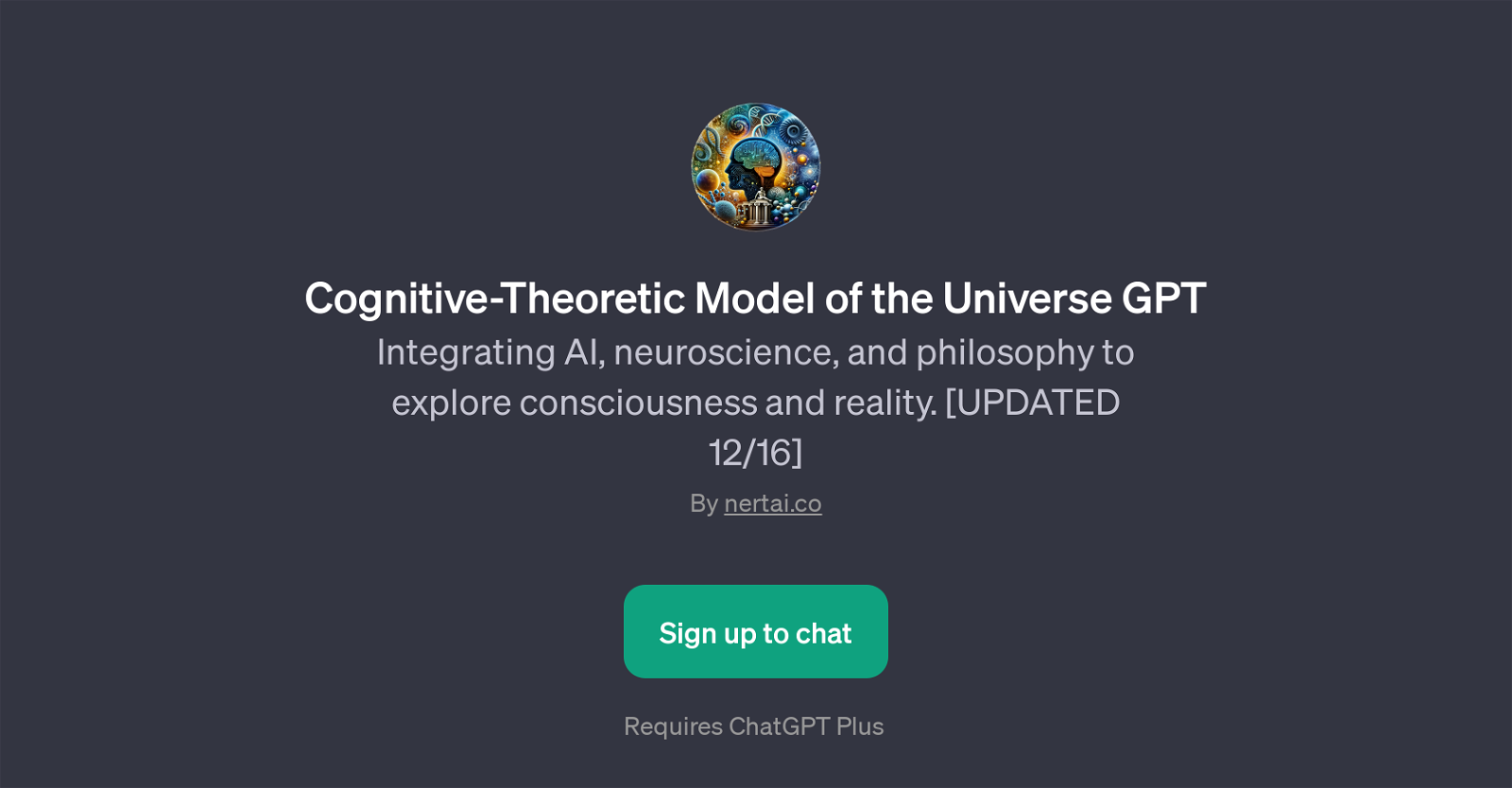 Cognitive-Theoretic Model of the Universe GPT website