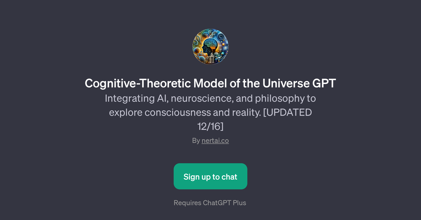 Cognitive-Theoretic Model of the Universe GPT website