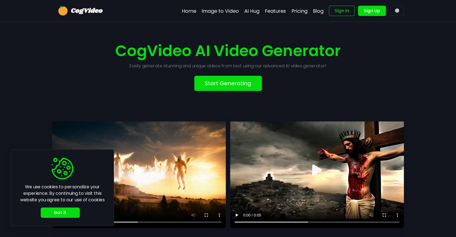 CogVideo website