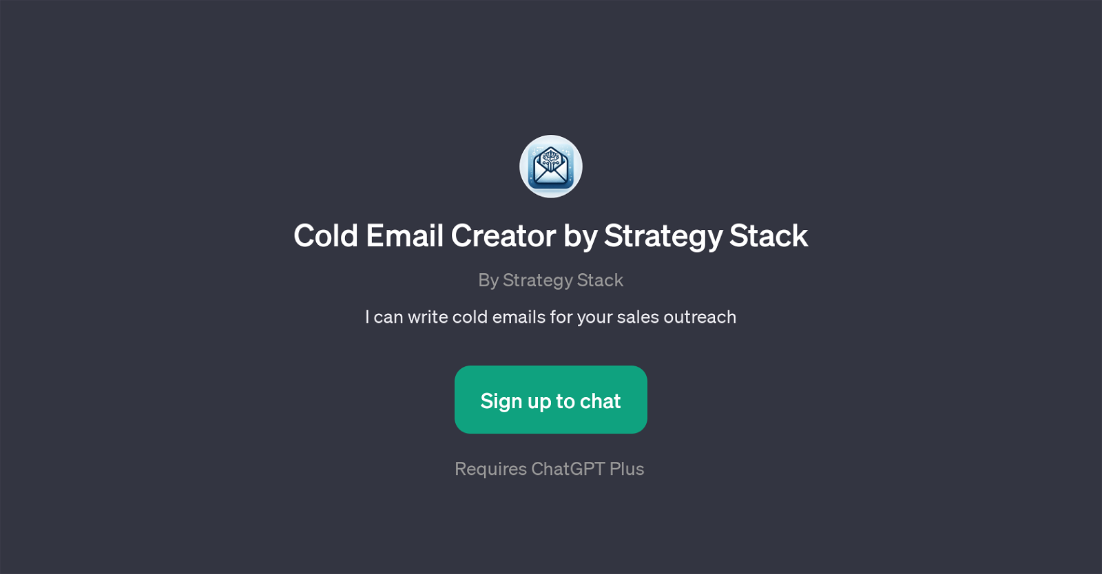 Cold Email Creator by Strategy Stack website
