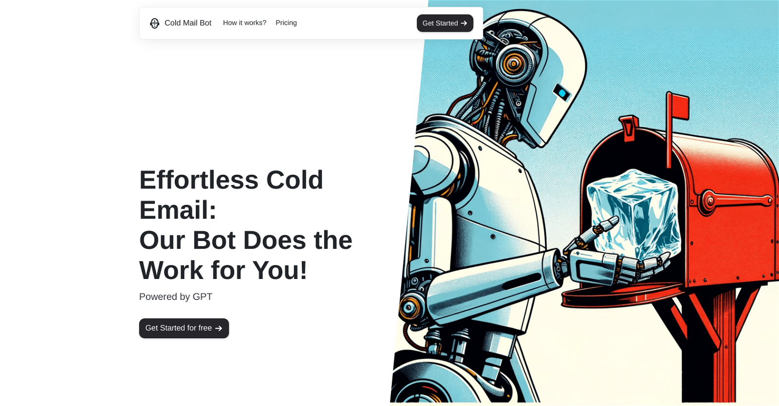 Cold Mail Bot website