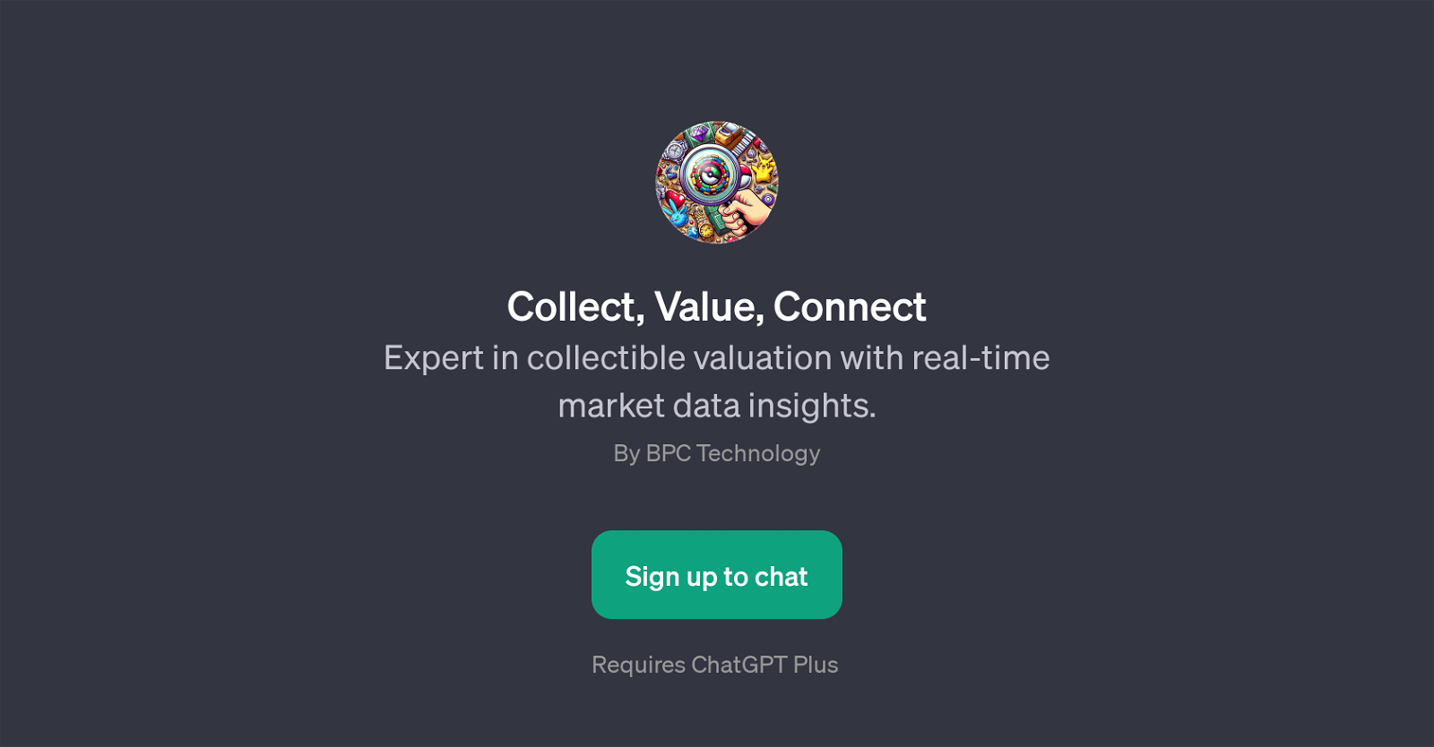 Collect, Value, Connect website