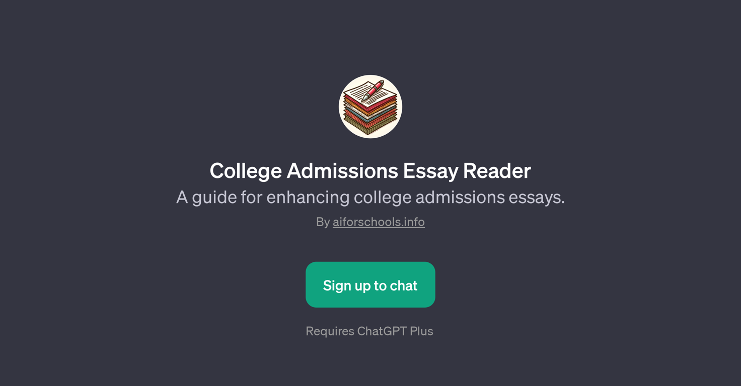College Admissions Essay Reader website