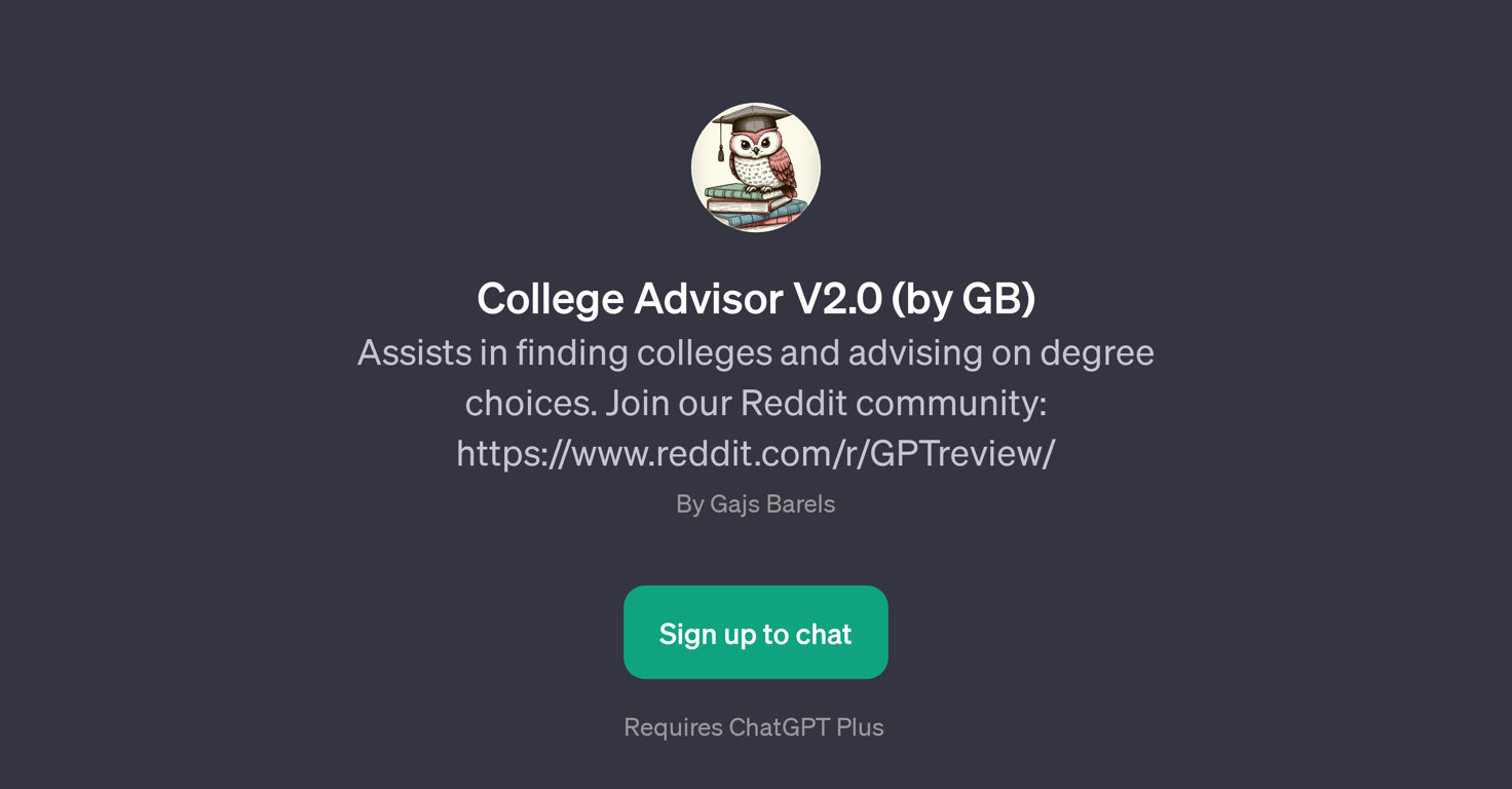 College Advisor V2.0 (by GB) website