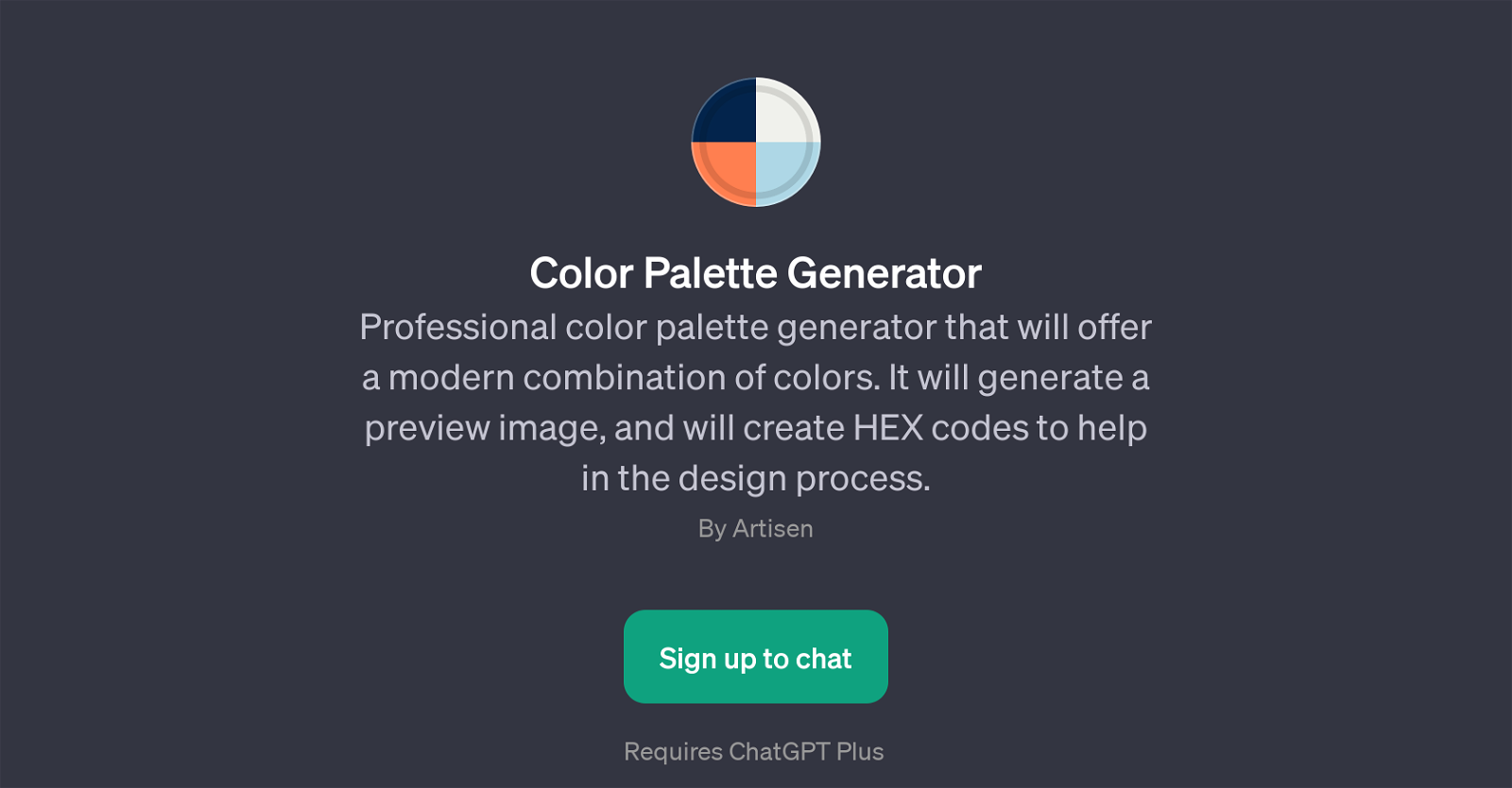 Color Palette Generator website