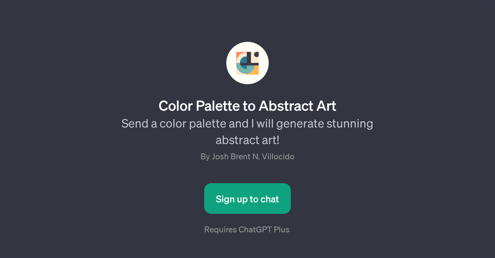Color Palette to Abstract Art website