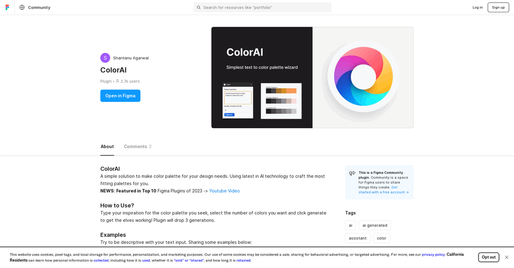 ColorAI website