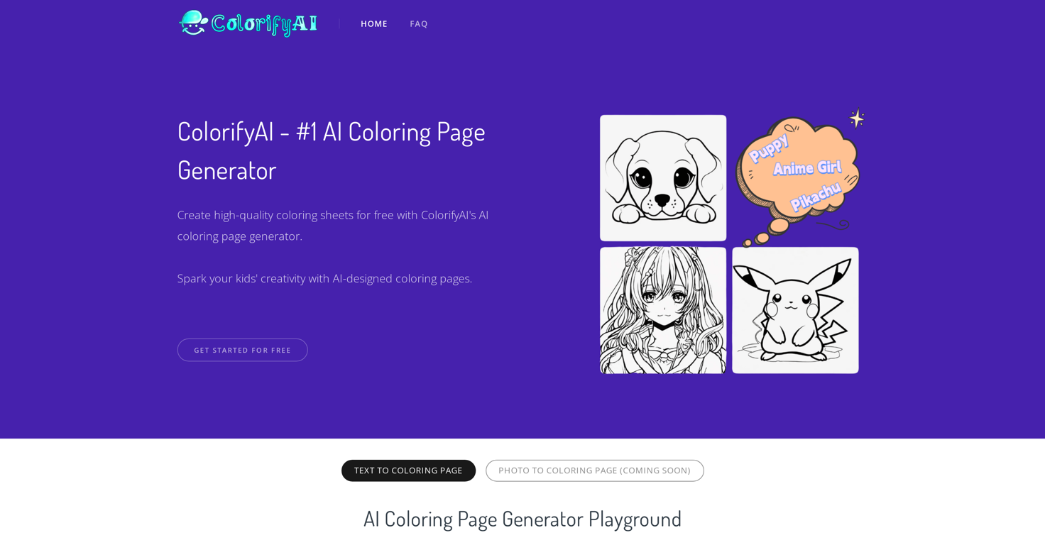 ColorifyAI website