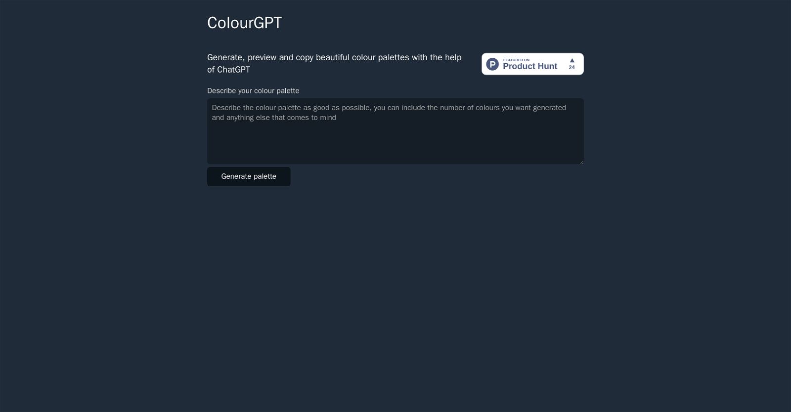 ColourGPT website